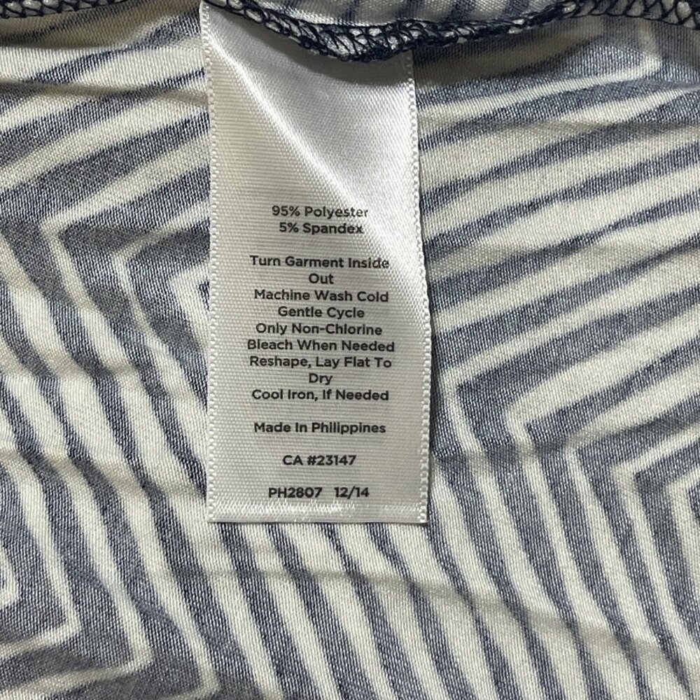 Talbots Petites Maxi Dress Size MP Medium Sleeveless V-Neck Blue White - Picture 5 of 5